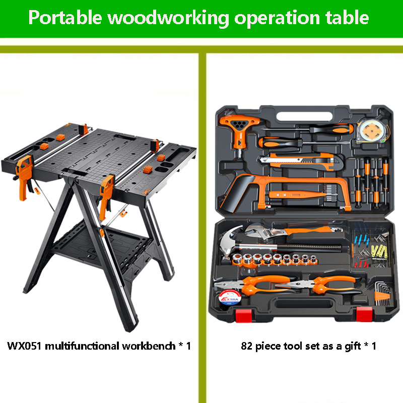 Workbench Portable Fold - WX051 Mobile Portable Woodworking Table Saw
