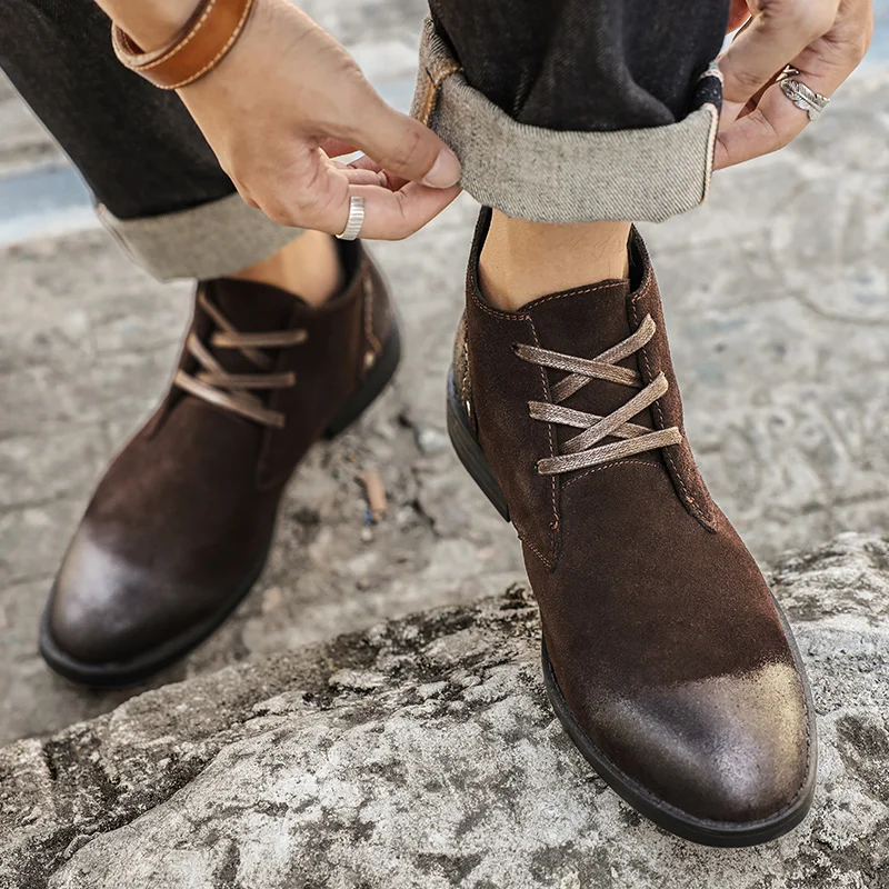 New Cow Suede Ankle Boots Hand - đánh giá và giá Tools Work