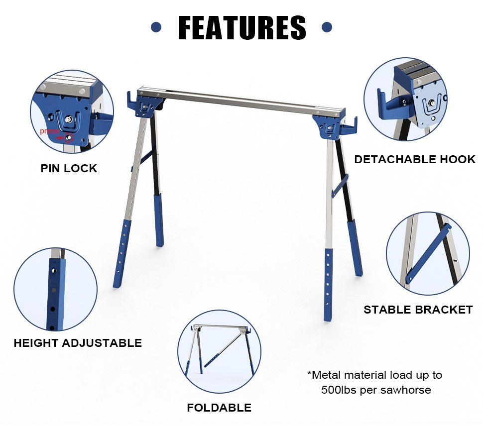Metal sawhorse/saw stand, heav - đánh giá và giá Workbench Portable Fold