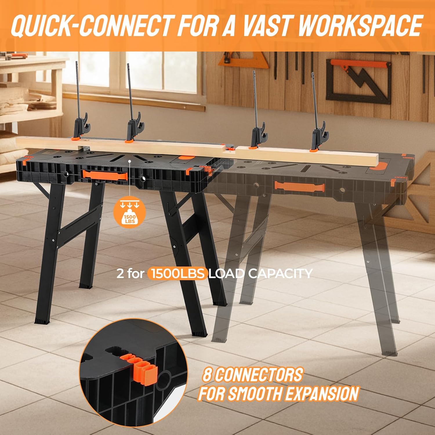 Folding Work Bench with Clamps - đánh giá và giá Workbench Portable Fold